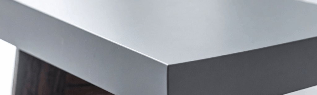 A metal tabletop