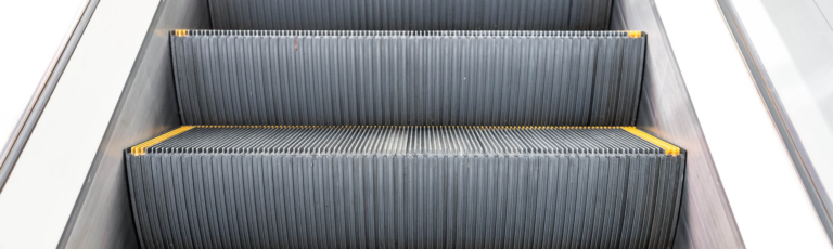 closeup of the steps on an escalator